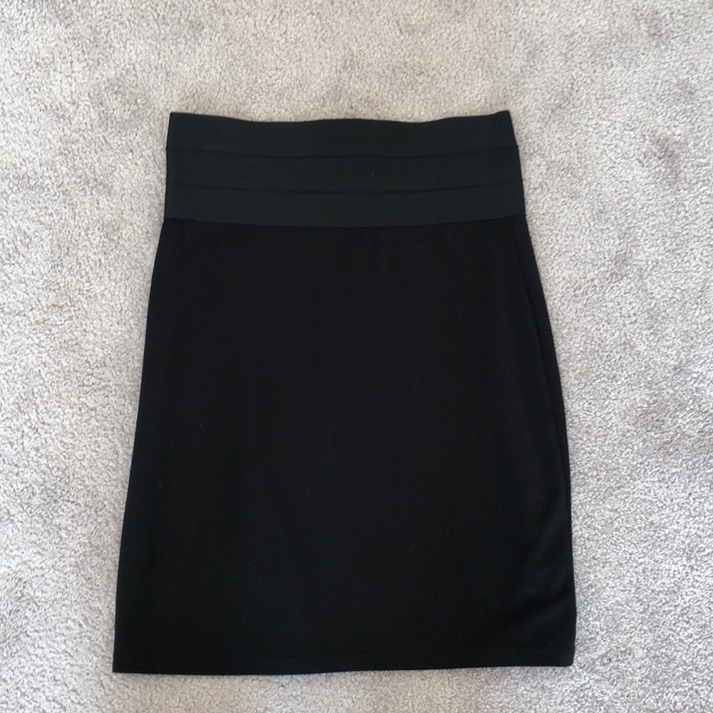 High-waisted black pencil skirt